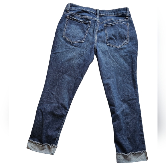 Lee Dark Wash Distressed Cuffed Women's Jeans size 12 - Picture 2 of 4